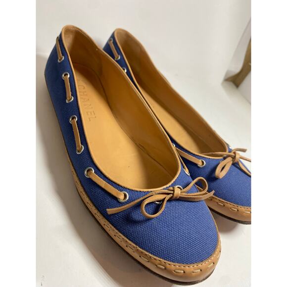 Chanel Flat Shoes Blue W8.5 - Picture 10 of 10